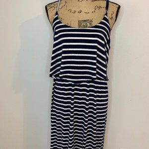 Navy blue and white stripes